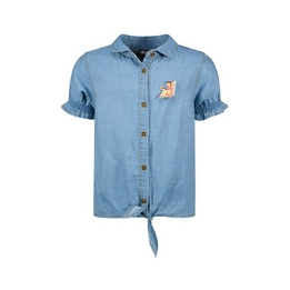 Overview image: knotted tencell denim blouse