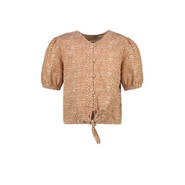 Overview image: knotted aop dot blouse