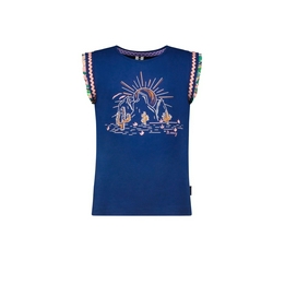 Overview image: girls jersey shirt w/ woven
