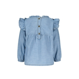 Overview second image: tencell denim blouse ruffle